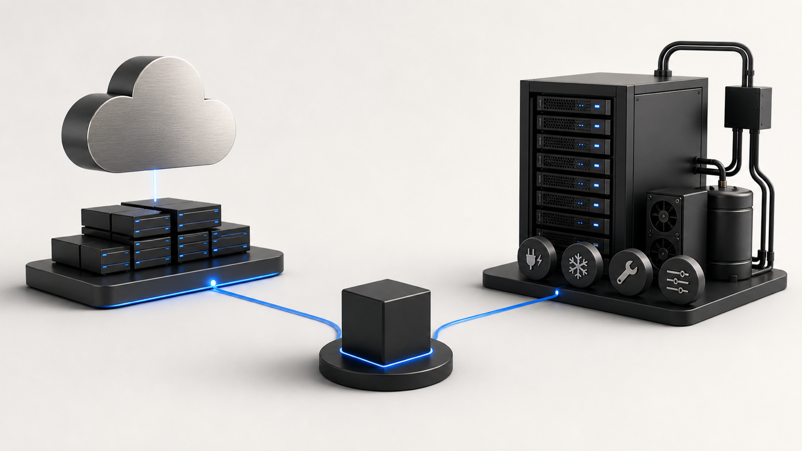 A cloud service and a self-hosted server expose different ownership, maintenance, and control tradeoffs.